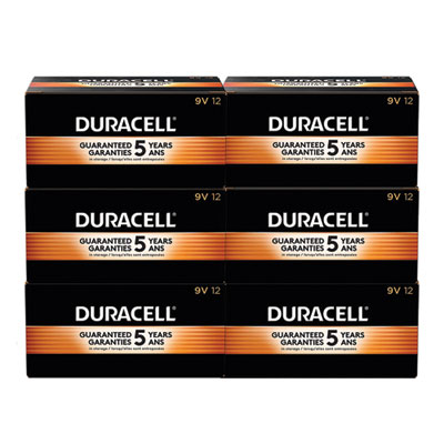 Duracell CopperTop Alkaline 9V Batteries, 72/Carton (MN1604CT)