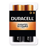 Duracell CopperTop Alkaline D Batteries, Clamshell Pack, 8/Pack (MN13RT8Z)