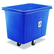 Rubbermaid Commercial Recycling Cube Truck, 120 gal, 500 lb Capacity, Polyethylene, Blue (461673BE)