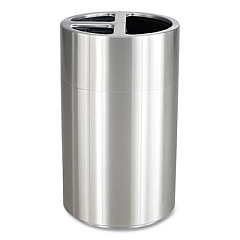 Safco Triple Recycling Receptacle, 40 gal, Steel, Brushed Aluminum (9941SS)