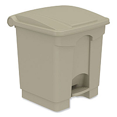 Safco Plastic Step-On Receptacle, 8 gal, Metal, Tan (9924TN)