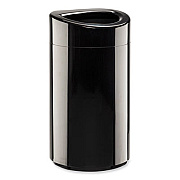 Safco Open Top Oval Waste Receptacle, 14 gal, Steel, Black (9921BL)