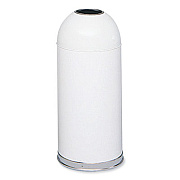 Safco Open Top Dome Receptacle, 15 gal, Steel, White (9639WH)