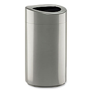 Safco Open Top Oval Waste Receptacle, 14 gal, Steel, Silver (9921SL)