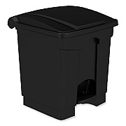 Safco Plastic Step-On Receptacle, 8 gal, Metal, Black (9924BL)