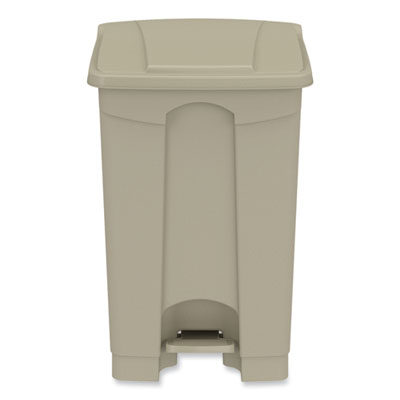 Safco Plastic Step-On Receptacle, 12 gal, Plastic, Tan (9925TN)