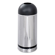 Safco Waste Receptacle, 15 gal, Steel, Stainless Steel/Black (9871)
