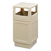Safco Canmeleon Recessed Panel Receptacles, Side-Open, 38 gal, Polyethylene, Tan (9476TN)