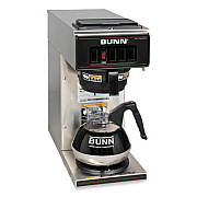 BUNN VP17-1 12-Cup Commercial Pourover Coffee Brewer, Stainless Steel/Black (133000001)