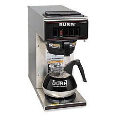 BUNN VP17-1 12-Cup Commercial Pourover Coffee Brewer, Stainless Steel/Black (133000001)