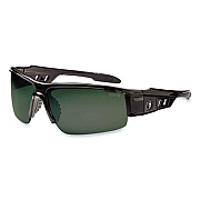 ergodyne Skullerz Dagr Safety Glasses, Black Half Frame, Polarized G15 Green Shade 3 VLT Single Lens (52071)