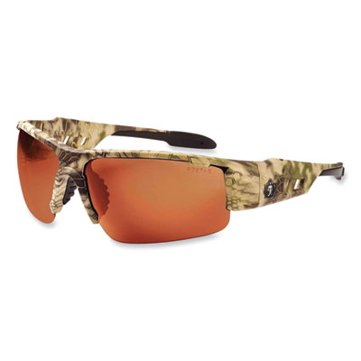 ergodyne Skullerz Dagr Safety Glasses, Kryptek Highlander Half Frame, Polarized Copper Single Lens (52321)
