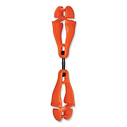 ergodyne Squids 3420 Dual Clip Swivel Glove Clip Holder, 1 x 0.6 x 5.5, Acetal Copolymer, Orange, 100/Pack (19518BULK)