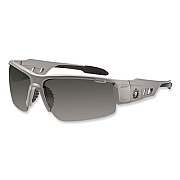 ergodyne Skullerz Dagr Safety Glasses, Matte Gray Half Frame, Smoke Single Anti-Fog Lens (52133)