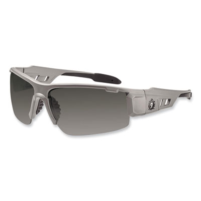 ergodyne Skullerz Dagr Safety Glasses, Matte Gray Half Frame, Smoke Single Anti-Fog Lens (52133)