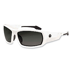 ergodyne Skullerz Odin Safety Glasses, White Full Frame, Smoke Dual Lens (50230)