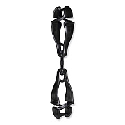 ergodyne Squids 3420 Dual Clip Swivel Glove Clip Holder, 1 x 0.6 x 5.5, Acetal Copolymer, Black, 100/Pack (19512BULK)