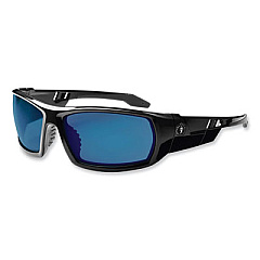ergodyne Skullerz Odin Safety Glasses, Black Full Frame, Mirrored Blue Dual Lens (50092)