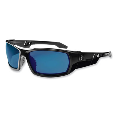 ergodyne Skullerz Odin Safety Glasses, Black Full Frame, Mirrored Blue Dual Lens (50092)