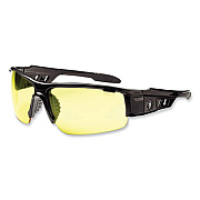 ergodyne Skullerz Dagr Safety Glasses, Black Half Frame, Yellow Single Lens (52050)