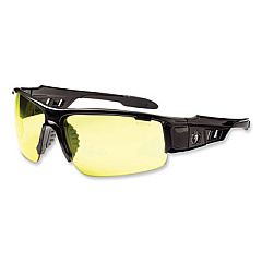 ergodyne Skullerz Dagr Safety Glasses, Black Half Frame, Yellow Single Lens (52050)
