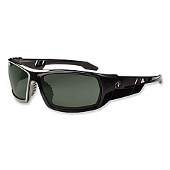 ergodyne Skullerz Odin Safety Glasses, Black Full Frame, Polarized G15 Green Shade 3 VLT Dual Lens (50071)