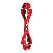ergodyne Squids 3400 Dual Clip Glove Clip Holder, 1 x 1 x 6.5, Acetal Copolymer, Red, 100/Pack (19313BULK)