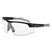 ergodyne Skullerz Skoll Safety Glasses, Fog-Off Technology, Matte Black Half Frame, Clear Single Lens (59003)