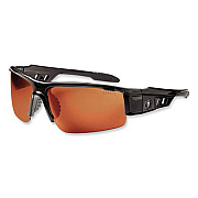 ergodyne Skullerz Dagr Safety Glasses, Black Half Frame, Polarized Copper Single Lens (52021)