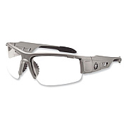 ergodyne Skullerz Dagr Safety Glasses, Matte Gray Half Frame, Clear Single Anti-Fog Lens (52103)
