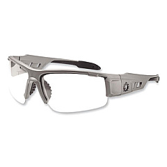 ergodyne Skullerz Dagr Safety Glasses, Matte Gray Half Frame, Clear Single Anti-Fog Lens (52103)