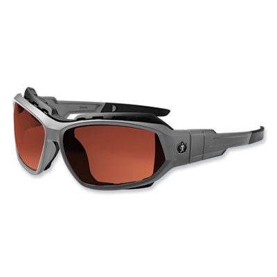 ergodyne Skullerz Loki Safety Glasses/Goggles, Matte Gray Full Frame, Polarized Copper Dual Lens (56121)