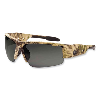 ergodyne Skullerz Dagr Safety Glasses, Kryptek Highlander Half Frame, Polarized Smoke Single Lens (52331)