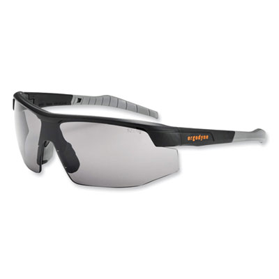 ergodyne Skullerz Skoll Safety Glasses, Fog-Off Technology, Matte Black Half Frame, Smoke Single Lens (59033)