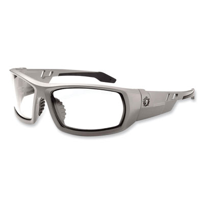 ergodyne Skullerz Odin Safety Glasses, Matte Gray Full Frame, Clear Dual Lens (50100)