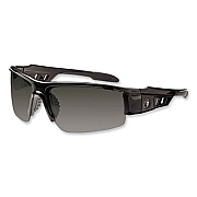 ergodyne Skullerz Dagr Safety Glasses, Black Half Frame, Smoke Single Anti-Fog Lens (52033)