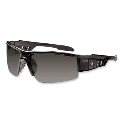 ergodyne Skullerz Dagr Safety Glasses, Black Half Frame, Polarized Smoke Single Lens (52031)