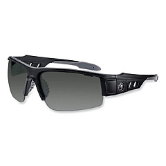 ergodyne Skullerz Dagr Safety Glasses, Matte Black Half Frame, Smoke Single Anti-Fog Lens (52433)