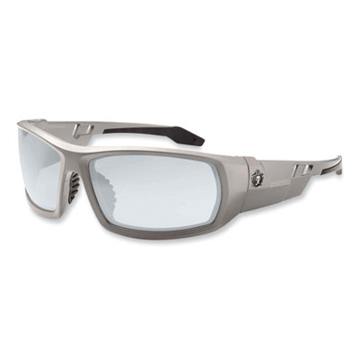 ergodyne Skullerz Odin Safety Glasses, Matte Gray Full Frame, Clear Dual I/O Lens (50180)