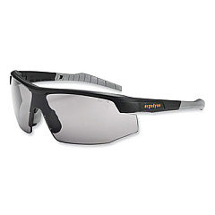 ergodyne Skullerz Skoll Safety Glasses, Matte Black Half Frame, Smoke Single Lens (59030)