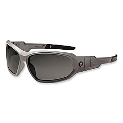 ergodyne Skullerz Loki Safety Glasses/Goggles, Matte Gray Full Frame, Polarized Smoke Dual Lens (56131)