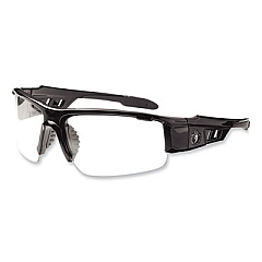 ergodyne Skullerz Dagr Safety Glasses, Black Half Frame, Clear Single Anti-Fog Lens (52003)
