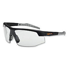 ergodyne Skullerz Skoll Safety Glasses, Fog-Off Technology, Matte Black Half Frame, Clear Single I/O Lens (59083)