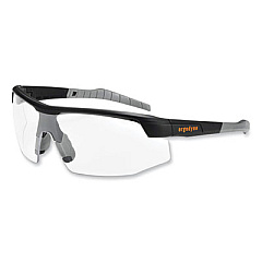 ergodyne Skullerz Skoll Safety Glasses, Matte Black Half Frame, Clear Single Lens (59000)