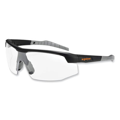 ergodyne Skullerz Skoll Safety Glasses, Matte Black Half Frame, Clear Single Lens (59000)