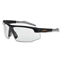 ergodyne Skullerz Skoll Safety Glasses, Matte Black Half Frame, Clear Single I/O Lens (59080)