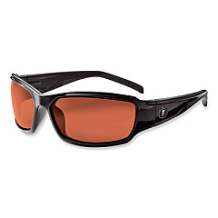ergodyne Skullerz Thor Safety Glasses, Black Full Frame, Polarized Copper Dual Lens (51021)