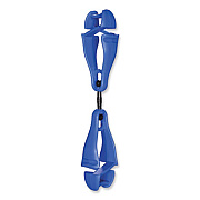 ergodyne Squids 3420 Dual Clip Swivel Glove Clip Holder, 1 x 0.6 x 5.5, Acetal Copolymer, Blue, 100/Pack (19517BULK)