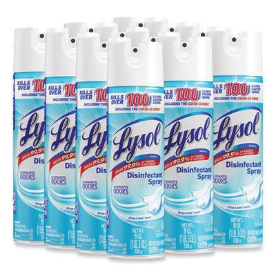 LYSOL Brand Disinfectant Spray, Crisp Linen, 19 Oz Aerosol Spray, 12/carton (79329CT)