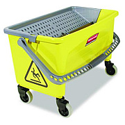 Rubbermaid Commercial HYGEN HYGEN Press Wring Bucket for Microfiber Flat Mops, 43 qt, Yellow (Q90088YW)